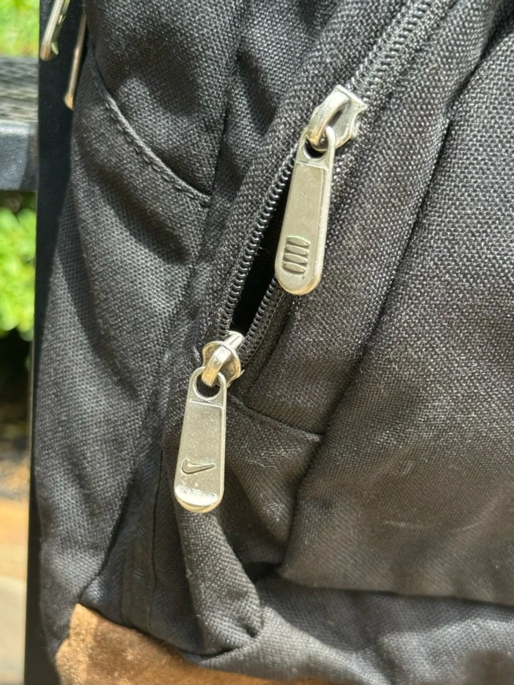 Nike Backpack Black Brown Leather Bottom Vintage Y2K School Bag